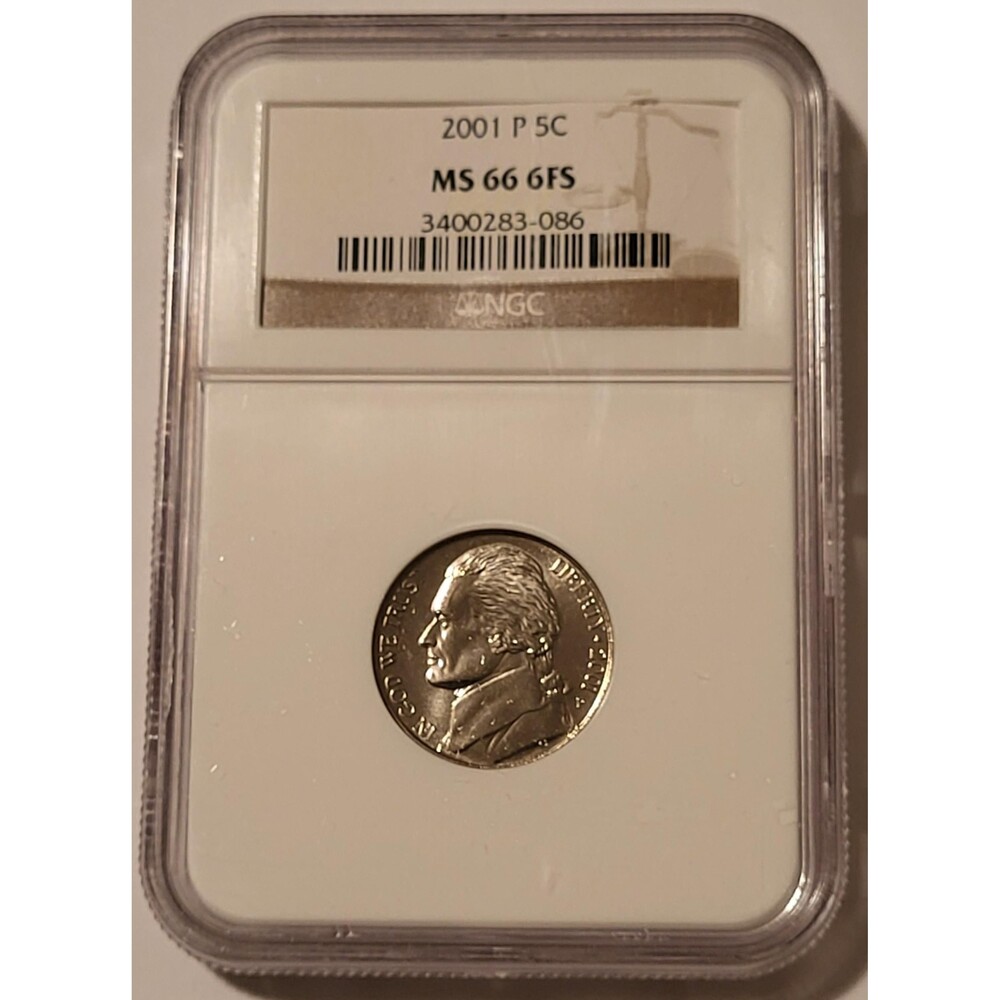 2001 P Jefferson Nickel MS66 6FS NGC